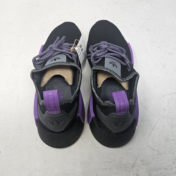 Adidas NMD_R1 Boost J 'Black/Purple' Athletic Shoe / GX5694 /Big Kids - Picture 5 of 8